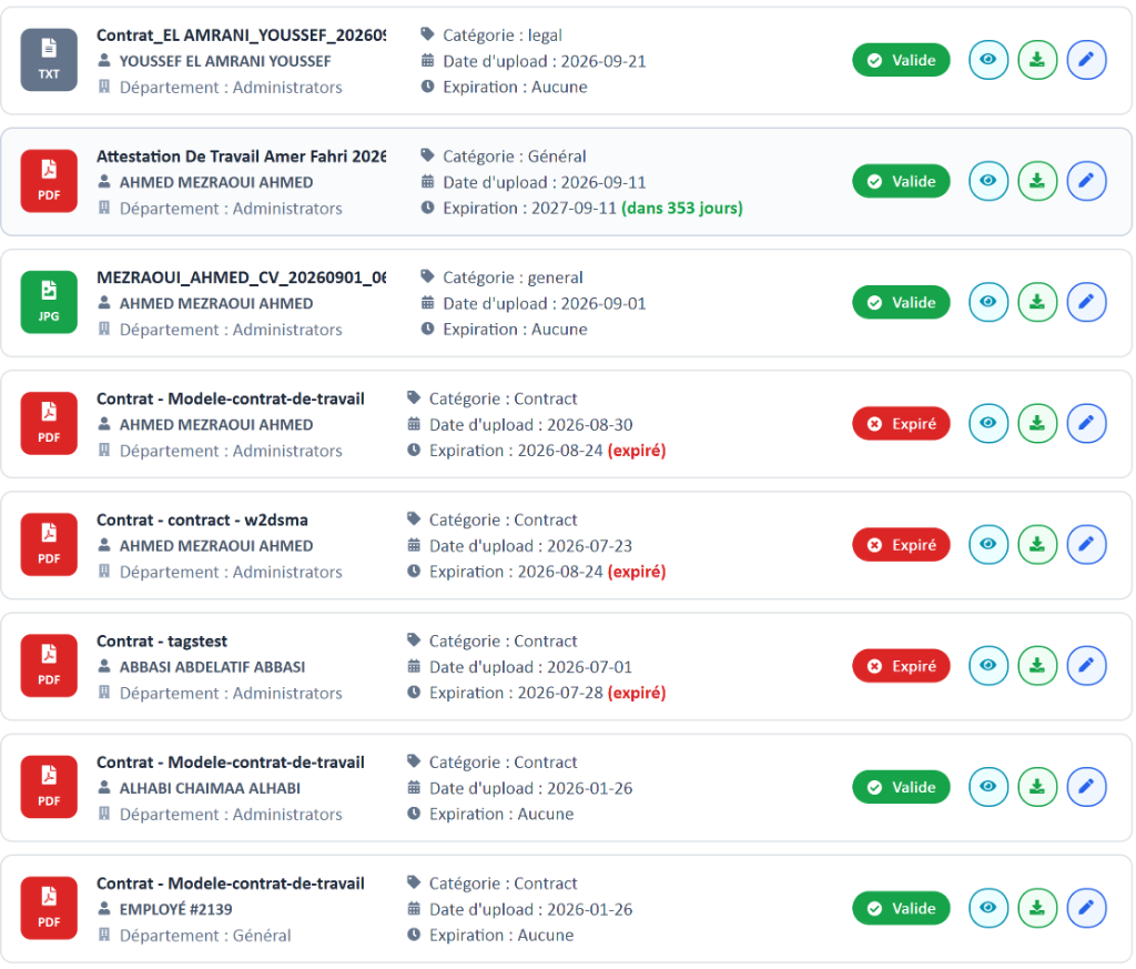 Gestion des Documents NovaGes - Contrats et Attestations RH